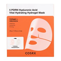 Set Trio, Cosrx, 5 PDRN Hyaluronic Acid Vital, Hydrating, Sheet Mask, For Face, 34 ml - Teknashop Ltd