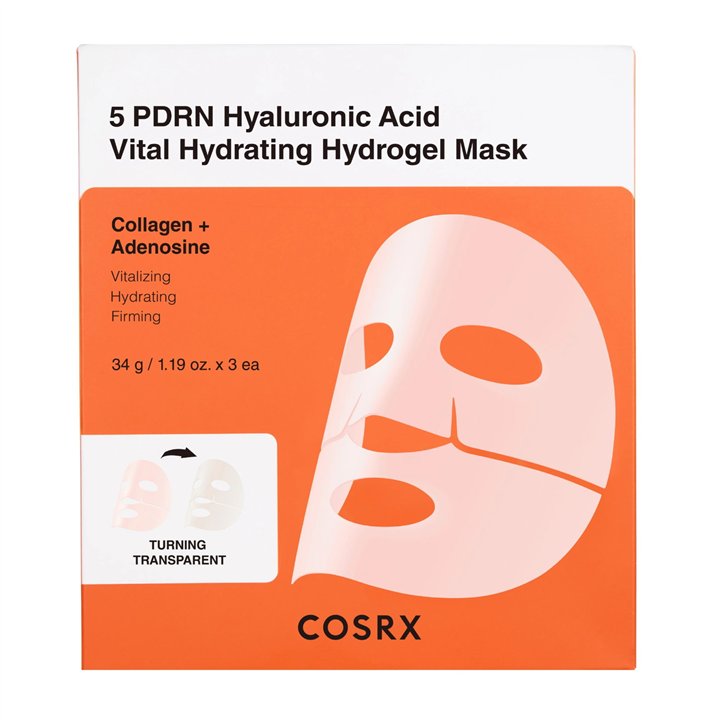 Set Trio, Cosrx, 5 PDRN Hyaluronic Acid Vital, Hydrating, Sheet Mask, For Face, 34 ml - Teknashop Ltd