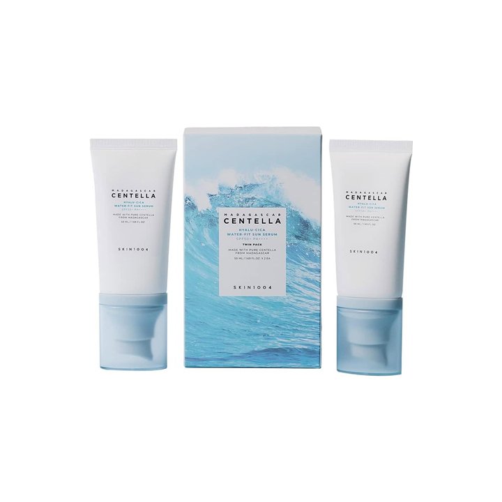 Set Duo, Skin1004, Hyalu-Cica, Hydrating & Protecting, Before Sun Exposure, Serum, For Face, SPF 50, 2 pcs, 100 ml - Teknashop L