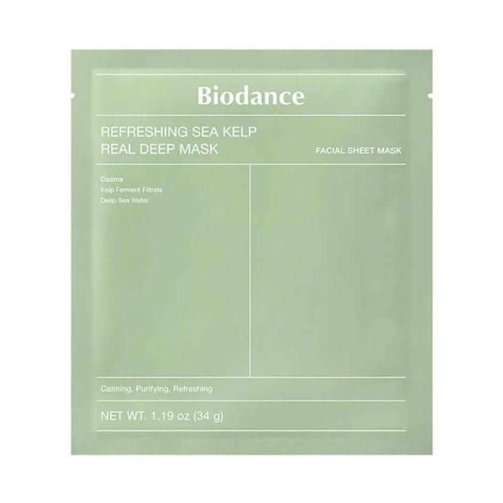 Biodance, Refreshing Sea Kelp, Soothing & Calming & Hydrating, Sheet Mask, For Face, Day & Night, 34 g - Teknashop Ltd
