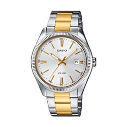 CASIO COLLECTION Mod. DATE, STEEL&GOLD - CHAMPAGNE - WW.MTP-1302PSG-7AVEF - Teknashop Ltd