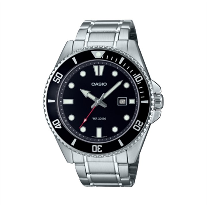 CASIO COLLECTION Mod. DIVER DATE 200M - BLACK - WW.MDV-107D-1A1VEF - Teknashop Ltd