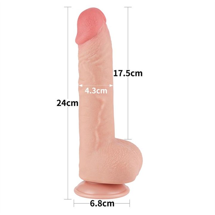 Sliding Skin Dual Layer Dildo 9.5 - LO-LV317211 - Teknashop Ltd