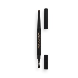 Makeup Revolution, Duo Brow Definer, Eyebrow Cream Pencil & Brush 2-In-1, Medium Brown, 0.25 g - Teknashop Ltd