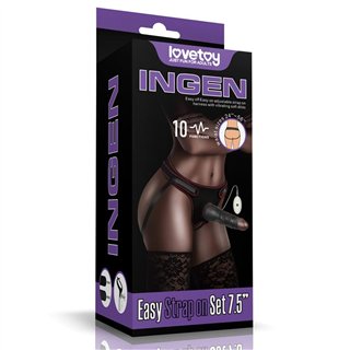 Adjustable Strap on with Dildo 10 Vibrations 7.5 - LO-LV715126 - Teknashop Ltd