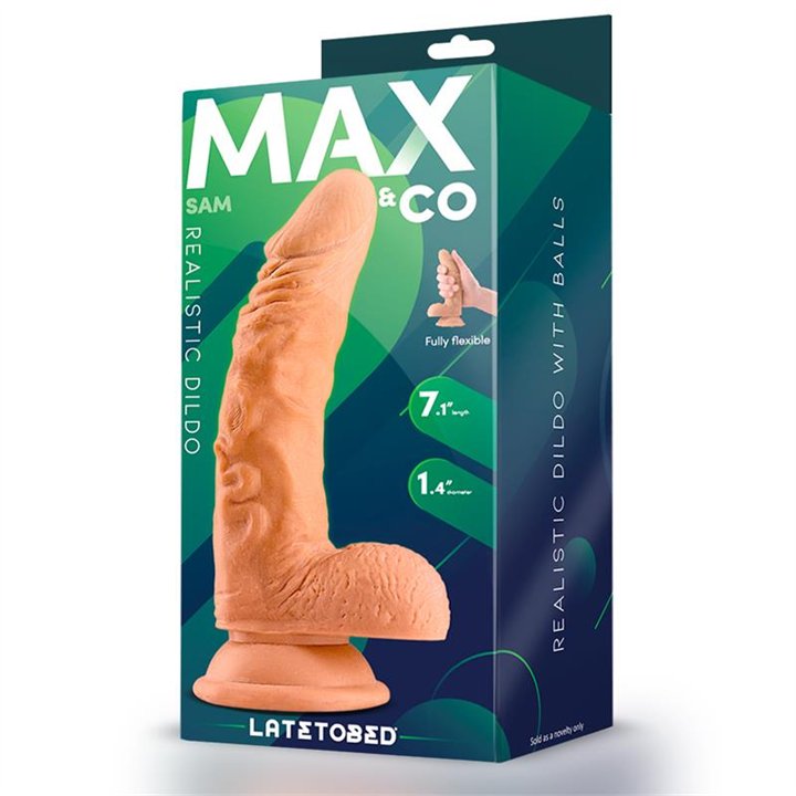 Sam Realistic Dildo with Testicles 7.1 Flesh - MX-713 - Teknashop Ltd