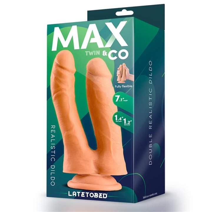 Twin Double Realistic Dildo 7.1 Flesh - MX-714 - Teknashop Ltd