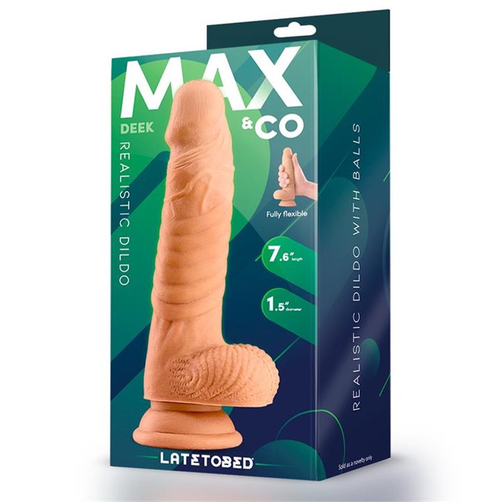 Deek Realistic Dildo with Testivles 7.6 Flesh - MX-715 - Teknashop Ltd
