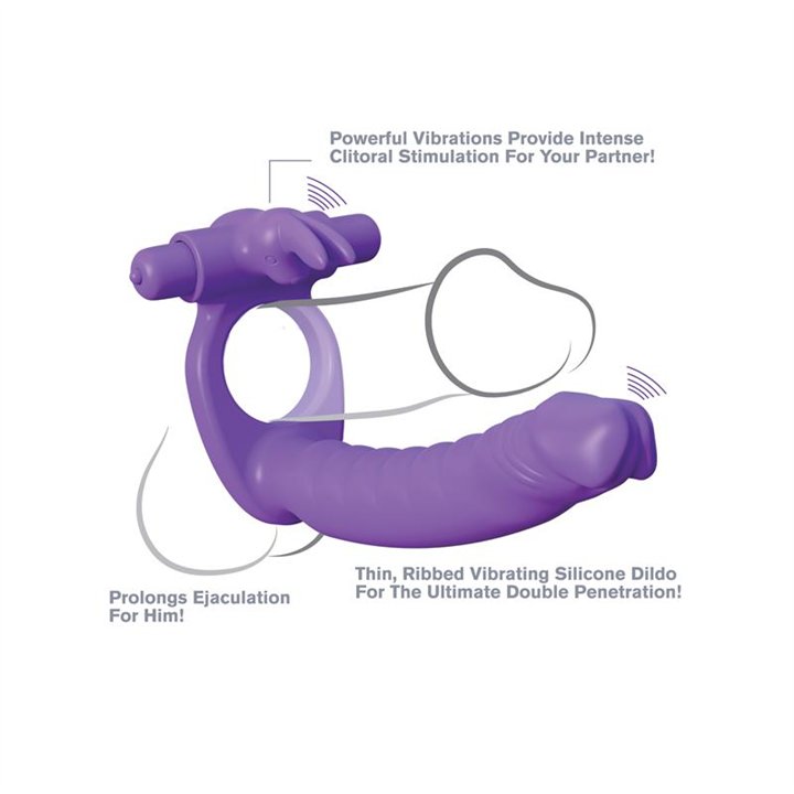 Fantasy C-Ringz Silicone Double Penetrator Rabbit Purple - PD-5819-12 - Teknashop Ltd