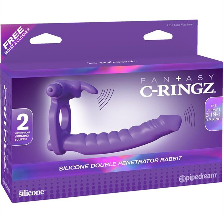 Fantasy C-Ringz Silicone Double Penetrator Rabbit Purple - PD-5819-12 - Teknashop Ltd