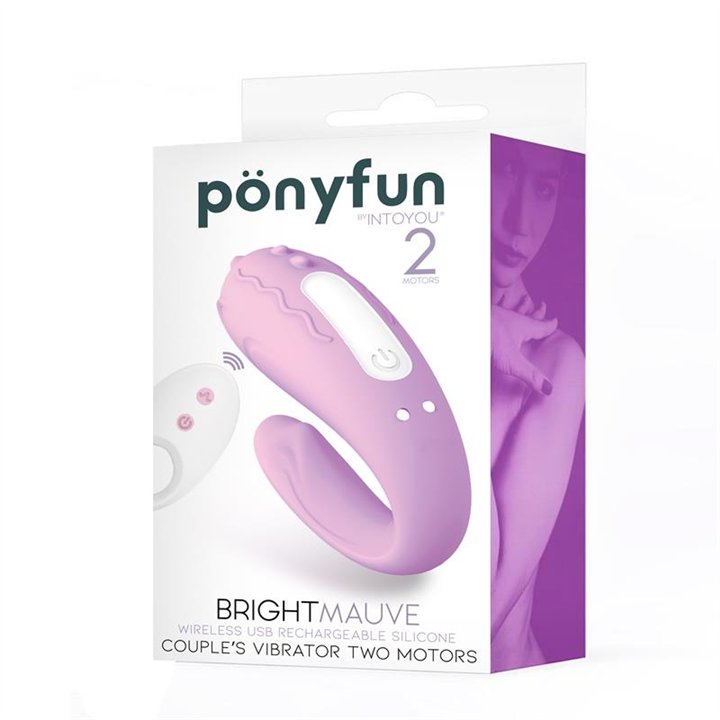 Brightmauve Couples Vibrator Two Motors Remote Control USB Silicone - A-036 - Teknashop Ltd
