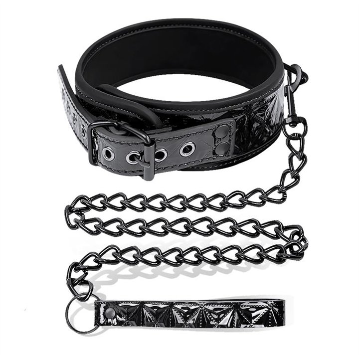 Collar with Leash Sapphire Vegan Leather - BD-649 - Teknashop Ltd