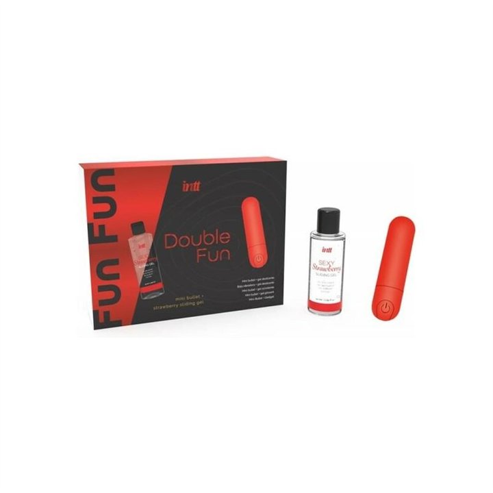 Set Mini Vibrating Bullet and Strawberry Sliding Gel 50 ml - 5600781416134 - Teknashop Ltd