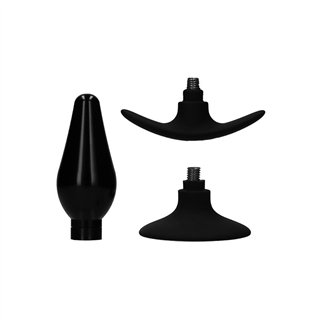 Butt Plug Set Pointed Large Suction Cup Black - OU354BLK - Teknashop Ltd