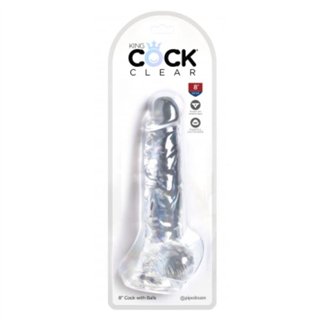 Realistic Dildo with Testicles 8 Clear - PD-5756-20 - Teknashop Ltd