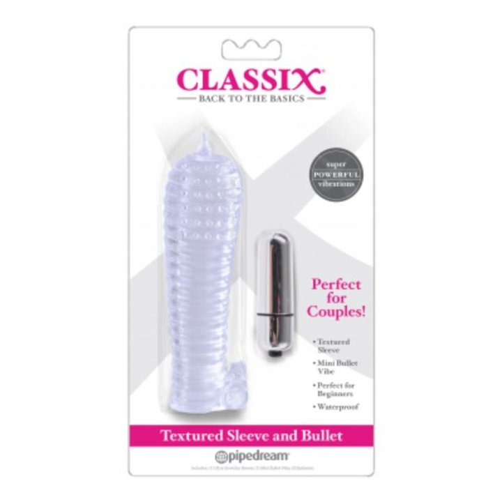Dua Textured Sleeve and Mini Bullet Clear - PD-1990-20 - Teknashop Ltd