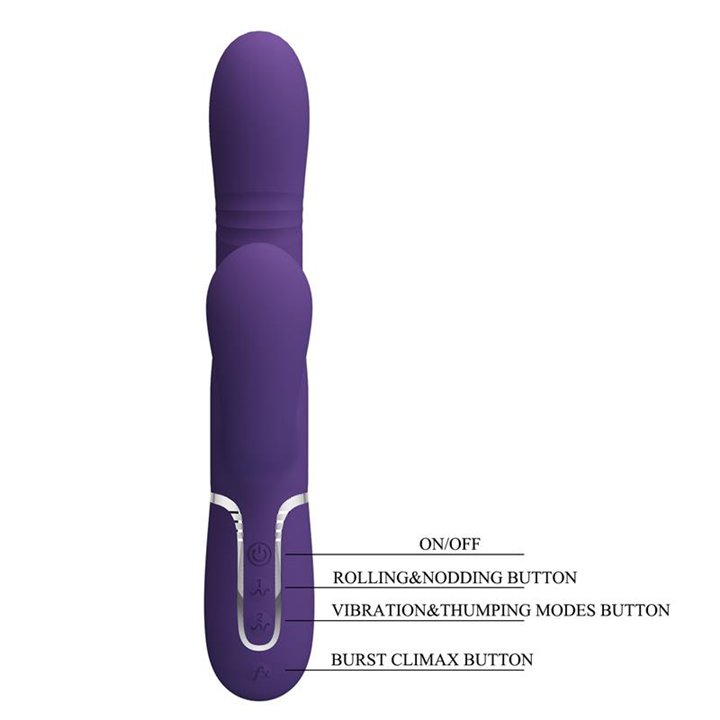 Mariana Vibrator 4 in 1 Silicone Purple - BW-500034-2 - Teknashop Ltd