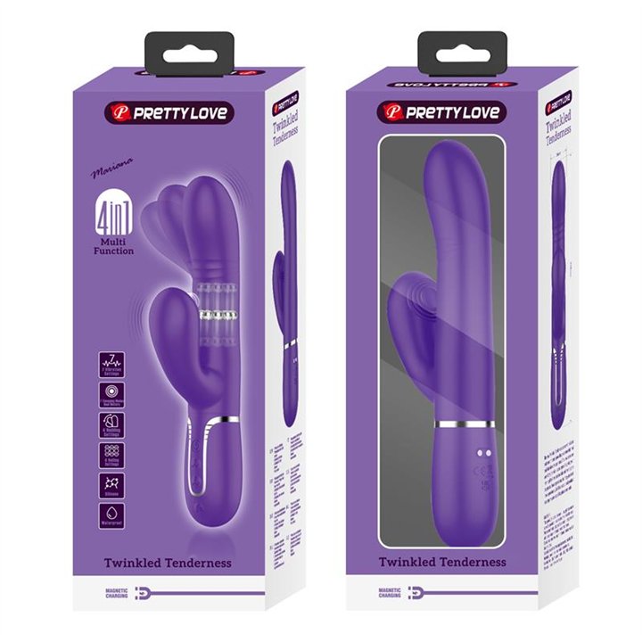 Mariana Vibrator 4 in 1 Silicone Purple - BW-500034-2 - Teknashop Ltd