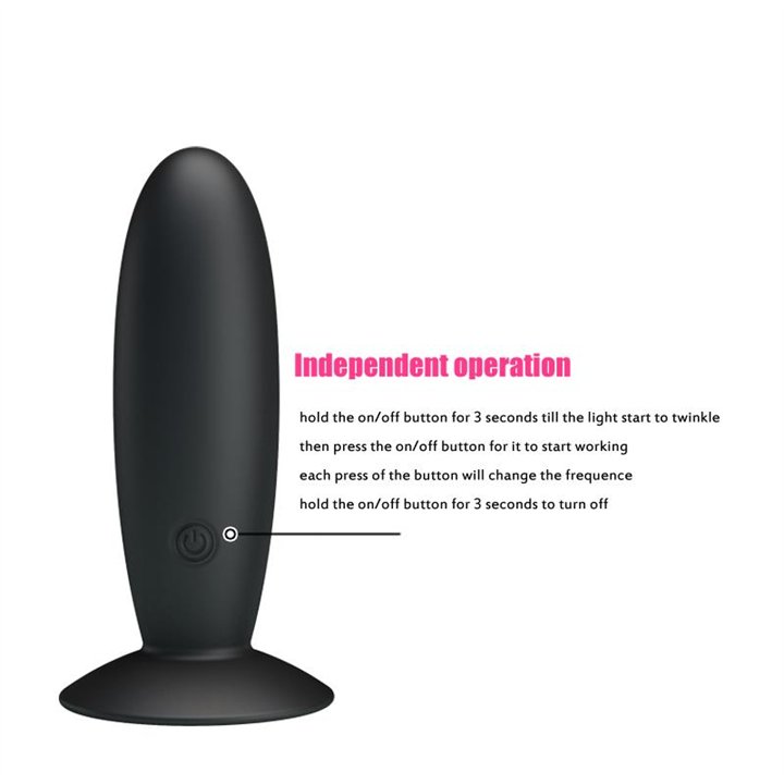 Pretty Love Vibrating Butt Plug Anal Black - BI-040045 - Teknashop Ltd