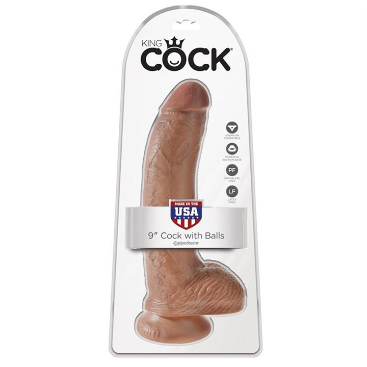 Reaslitic Dildo with Testicles 9 Tan - PD-5508-22 - Teknashop Ltd