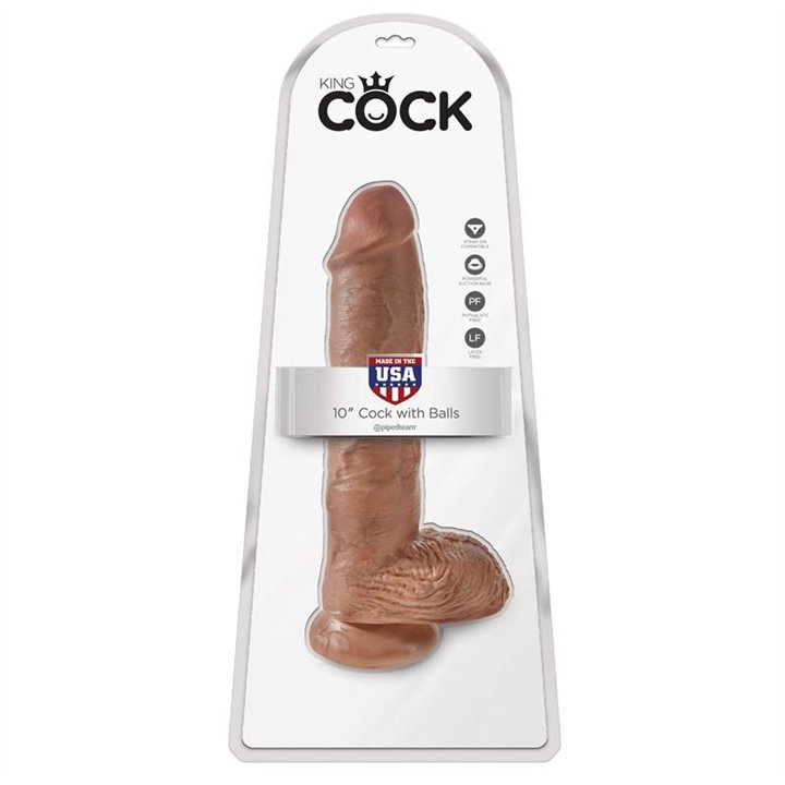 Reaslitic Dildo with Testicles 10 Tan - PD-5509-22 - Teknashop Ltd