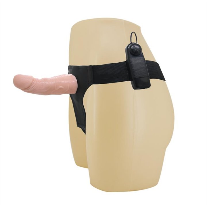 Baile Strap-on with Vibrating Dildo Flesh 15 cm - BW-022048 - Teknashop Ltd