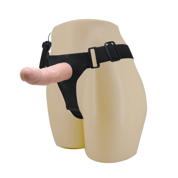 Baile Strap-on with Vibrating Dildo Flesh 15 cm - BW-022048 - Teknashop Ltd