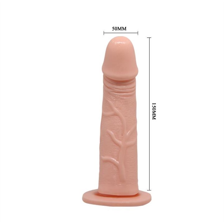 Baile Strap-on with Vibrating Dildo Flesh 15 cm - BW-022048 - Teknashop Ltd