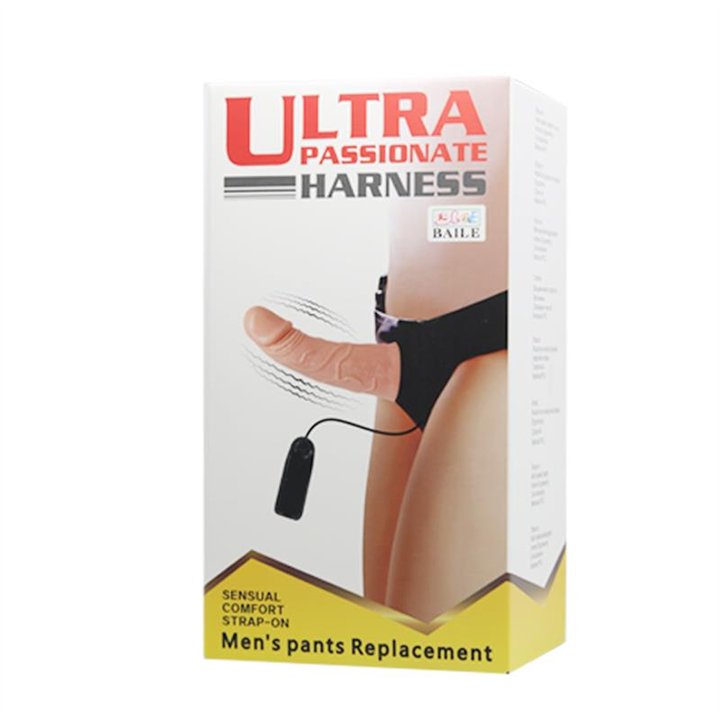 Baile Strap-on with Vibrating Dildo Flesh 15 cm - BW-022048 - Teknashop Ltd