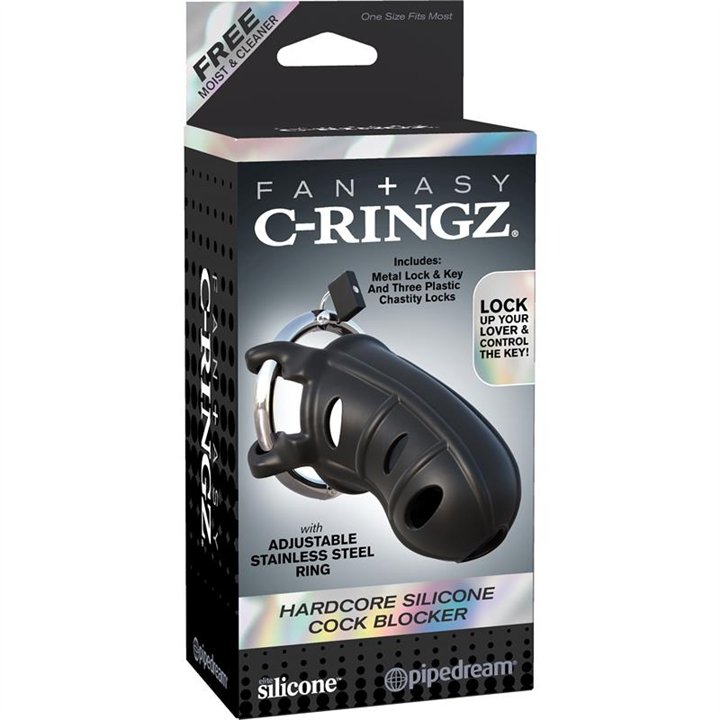 Fantasy C-Ringz Hardcore Silicone Cock Blocker Black - PD-5928-23 - Teknashop Ltd