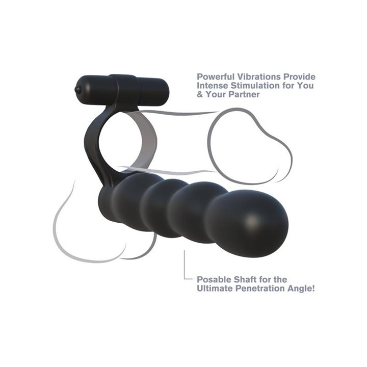 Fantasy C-Ringz Posable Partner Double Penetrator Black - PD-5930-23 - Teknashop Ltd