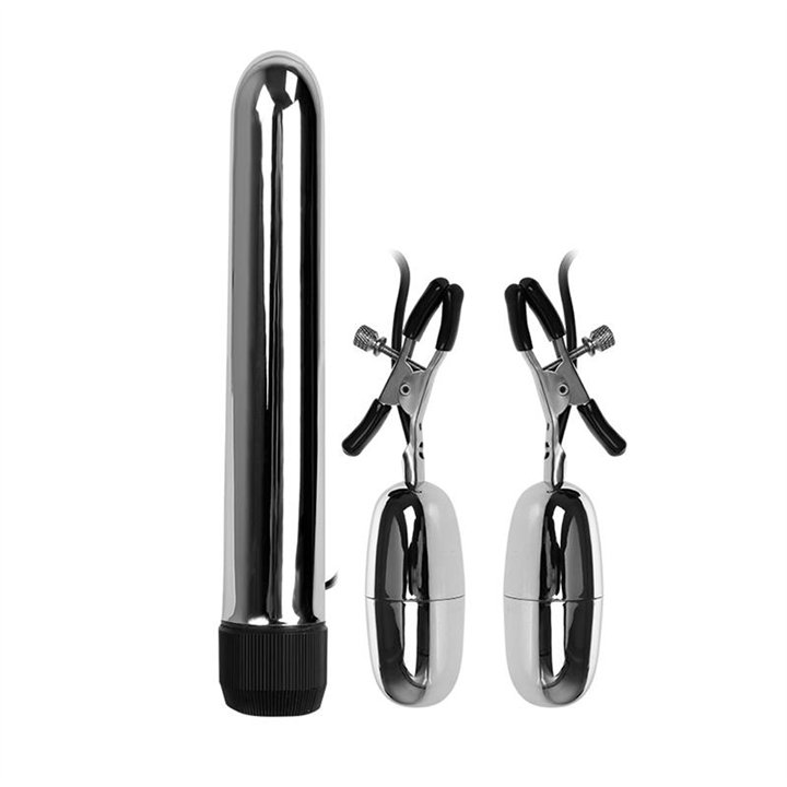 Baile Vibrating Bullet and Nipple Clamps with Vibration Set Turbo - BI-010046 - Teknashop Ltd