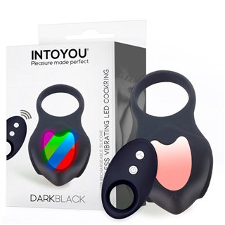 Darkblack Vibrating Ring with Led Remote Control USB Silicone - A-019 - Teknashop Ltd