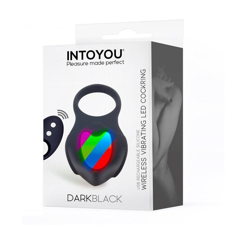 Darkblack Vibrating Ring with Led Remote Control USB Silicone - A-019 - Teknashop Ltd