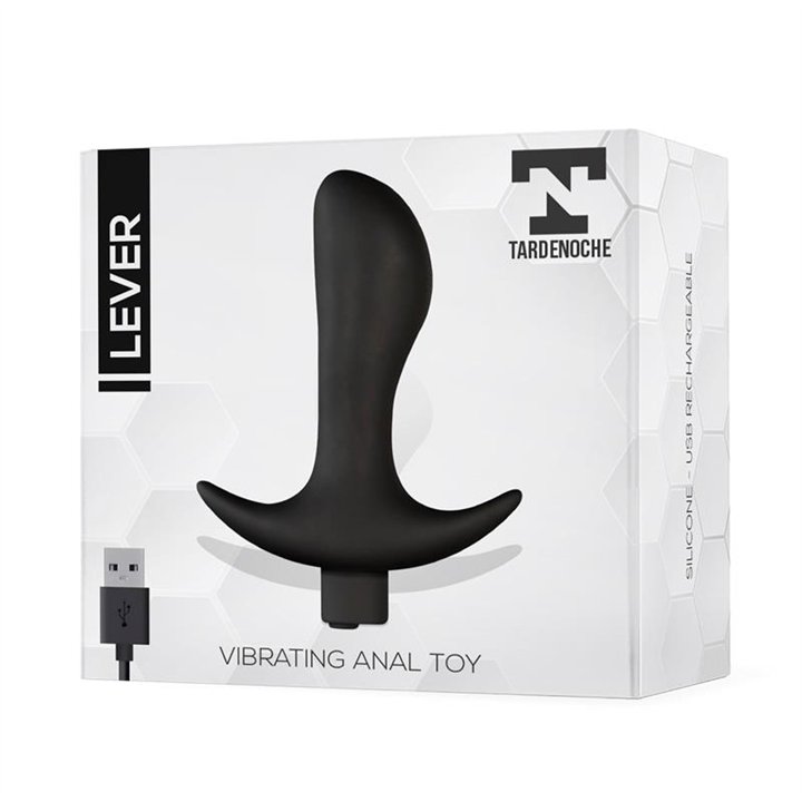 Lever Anal Plug with Vibration USB Silicone - T-108 - Teknashop Ltd