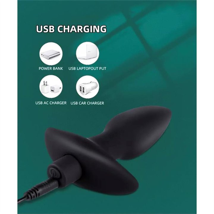 Spear Vibrating Anal Plug USB Silicone - T-111 - Teknashop Ltd