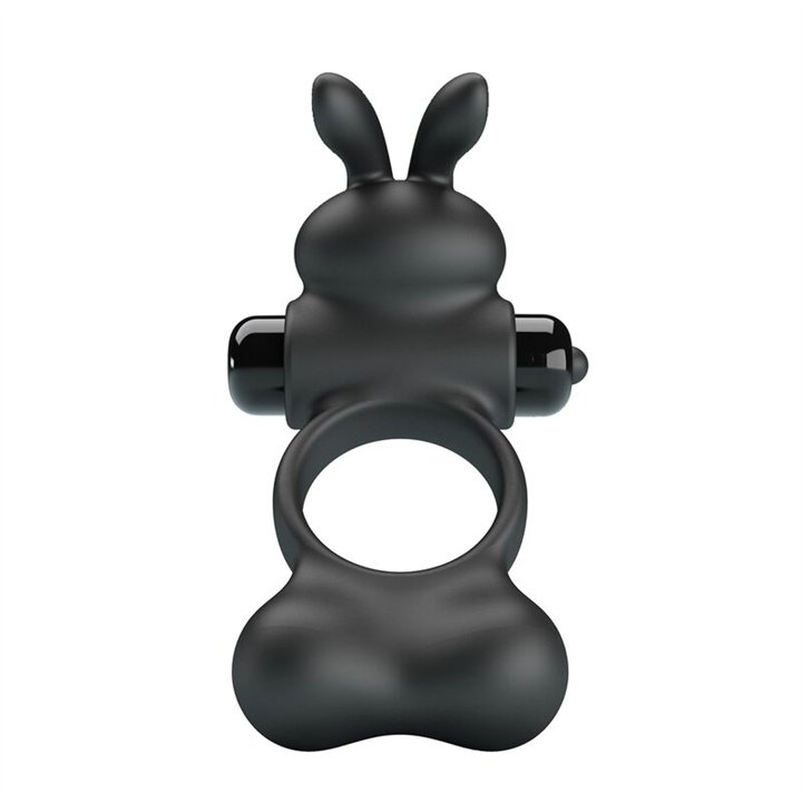 PRETTY LOVE - VIBRATING PENIS RING WITH BUNNY STIMULATOR 10 FUNCTIONS BLACK - D-246037 - Teknashop Ltd