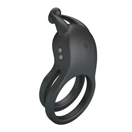 PRETTY LOVE - GOODWIN RECHARGEABLE DOUBLE VIBRATING COCK RING BLACK - D-246074 - Teknashop Ltd