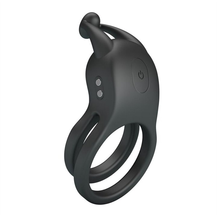 PRETTY LOVE - GOODWIN RECHARGEABLE DOUBLE VIBRATING COCK RING BLACK - D-246074 - Teknashop Ltd