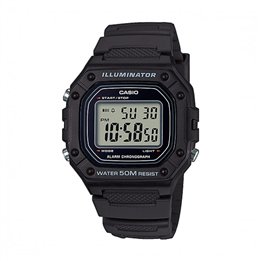 CASIO COLLECTION Mod. SPORT ILLUMINATOR WR 50M, ALARM, CHRONOGRAPH - BLACK - WW.W-218H-1AVEF - Teknashop Ltd
