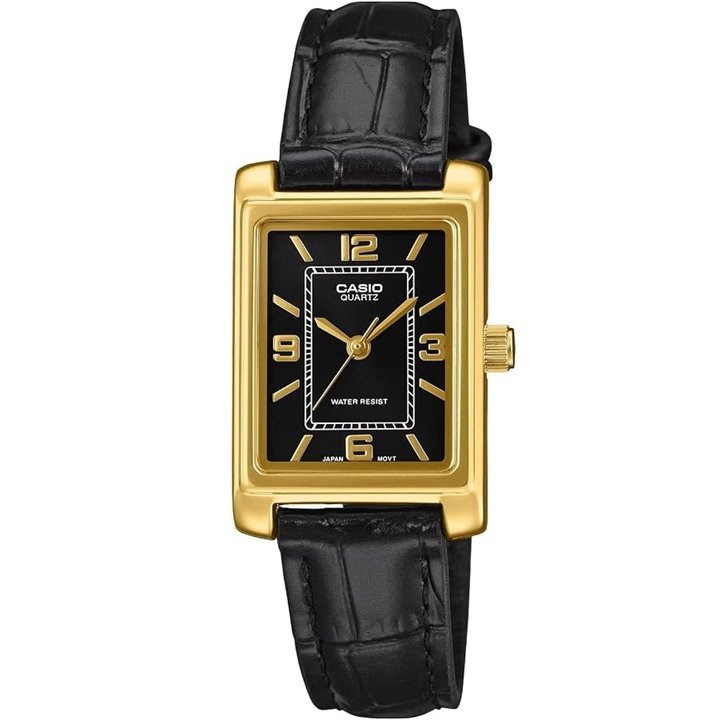 CASIO COLLECTION Mod. TANK, LEATHER - GOLD - WW.LTP-1234PGL-1AEF - Teknashop Ltd