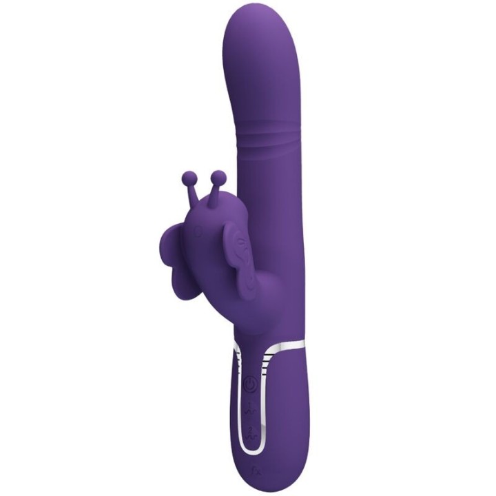 PRETTY LOVE - MULTIFUNCTION RABBIT VIBRATOR 4 IN 1 BUTTERFLY PURPLE - D-239893 - Teknashop Ltd