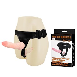 Double Ultra Penetration Strap-On Flesh - BW-022020 - Teknashop Ltd