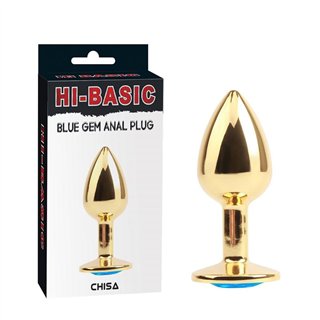 Golden Butt Plug with Blue Jewel - CN-731496332 - Teknashop Ltd