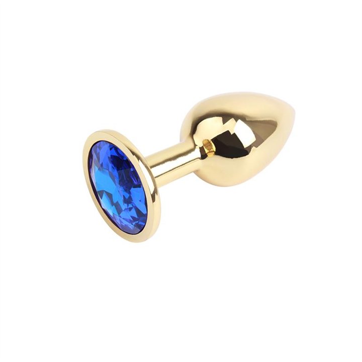 Golden Butt Plug with Blue Jewel - CN-731496332 - Teknashop Ltd
