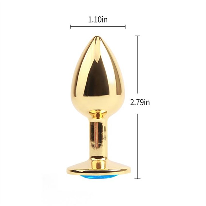 Golden Butt Plug with Blue Jewel - CN-731496332 - Teknashop Ltd