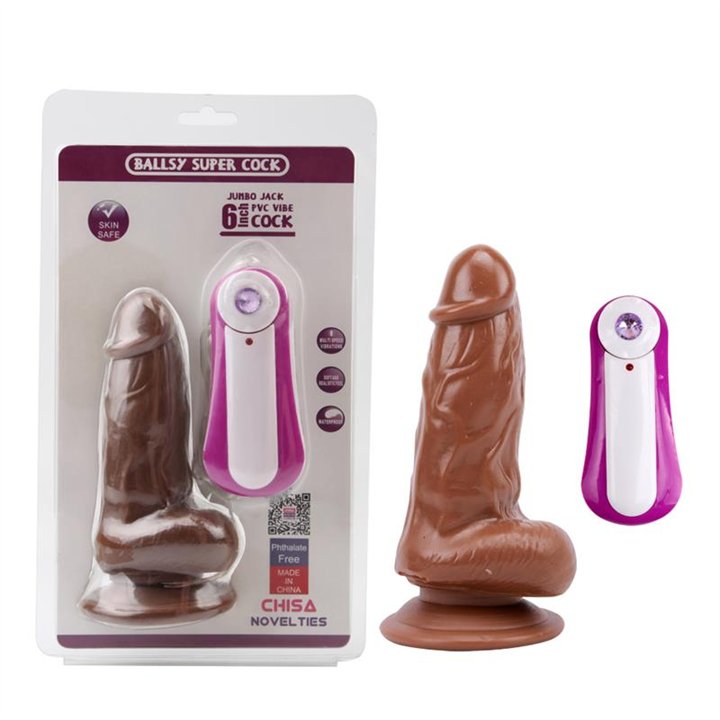 Dildo Jumbo Jack 6 Vibrating Dildo-Brown - CN-111801975 - Teknashop Ltd