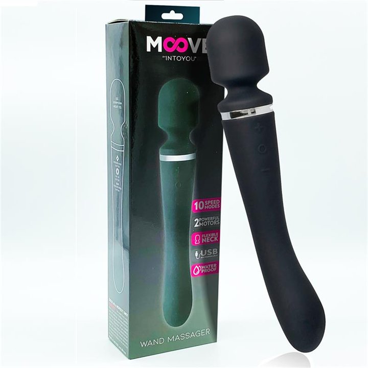 Massage Wand with 2 Motors Silicone Black - MO-068 - Teknashop Ltd