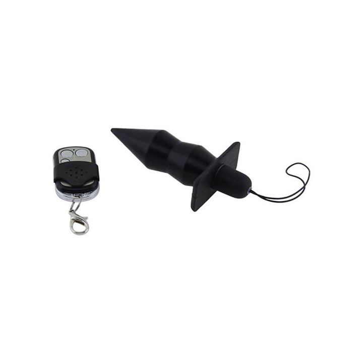 Vibrating Butt Plug with Remote Control Silicone Black - MO-067 - Teknashop Ltd