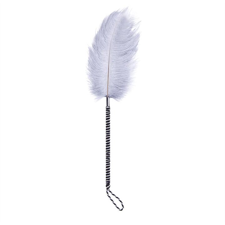 Feather Tickler with Wrapped 46 cm Black/White - 843658379381 - Teknashop Ltd